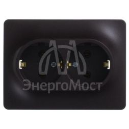 Розетка 2-м Glossa 16А с заземл. в сборе шоколад SchE GSL000824