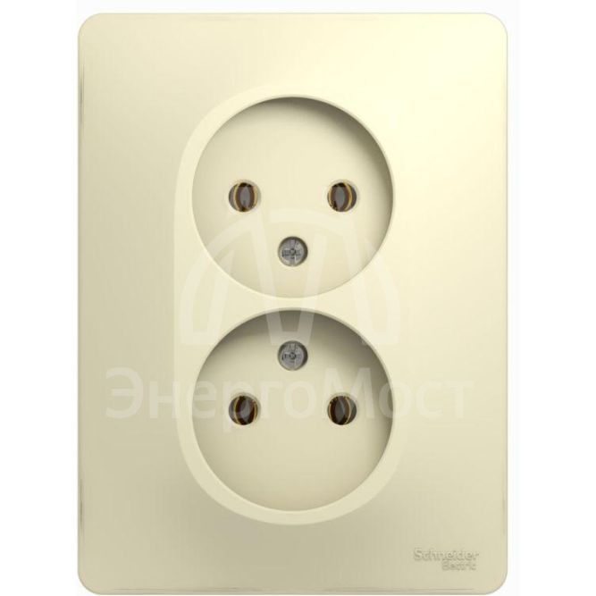 Розетка 2-м СП Glossa 16А IP20 без заземл. беж. SchE GSL000220