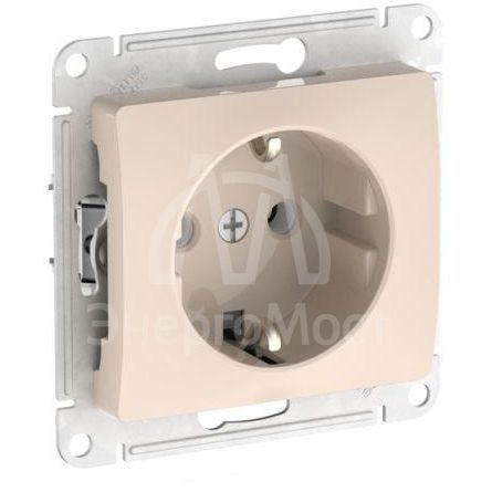 Розетка Glossa 16А с заземл. быстрозажим. клем. механизм беж. SE GSL000243S