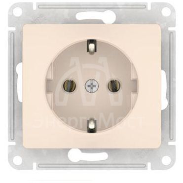 Розетка Glossa 16А с заземл. быстрозажим. клем. механизм беж. SE GSL000243S