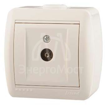 Розетка TV ОП Ната проходная бел. LEZARD 710-0200-129