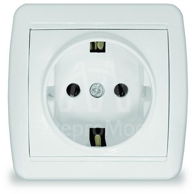 Розетка 1-м ОП Клио 16А с заземл. IP44 бел. UNIVersal К2228