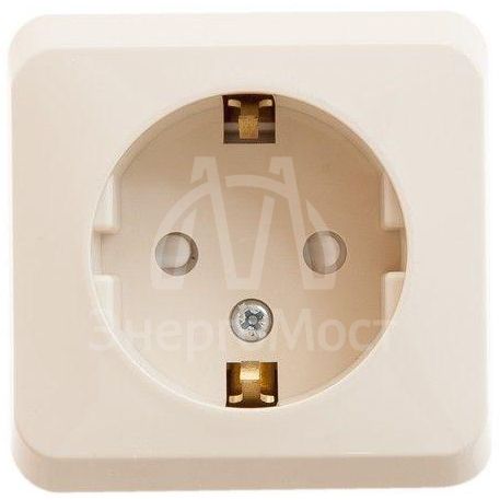 Розетка 1-м ОП Этюд 16А защ. шторки с заземл. крем. SchE PA16-004K