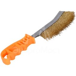 Щётка из латунированной стали с пластиковой ручкой 240мм Вихрь