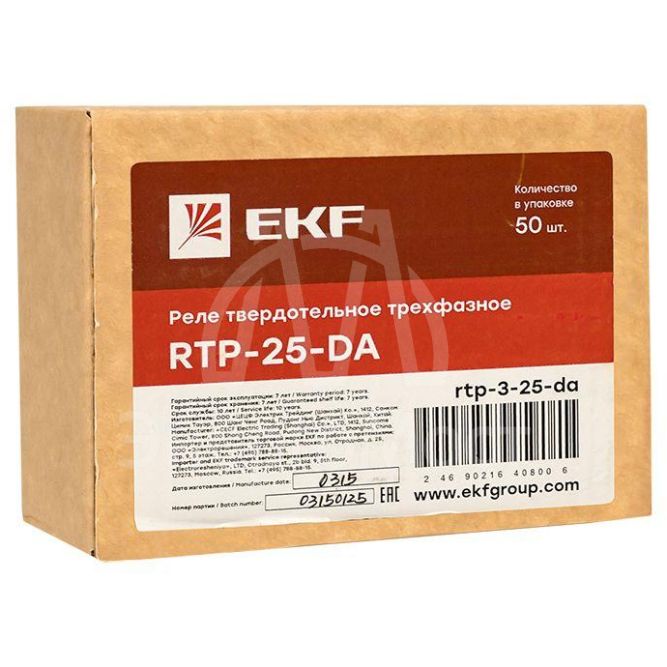 Реле твердотельное трехфазное RTP-25-DA PROxima EKF rtp-3-25-da