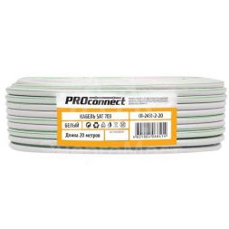Кабель коаксиальный SAT 703B 75Ом CCS/Al/Al 75% бел. (уп.20м) PROCONNECT 01-2431-2-20
