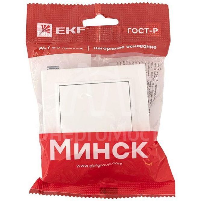 Выключатель 1-кл. СП Минск 10А IP20 бел. Basic EKF ERV10-021-10