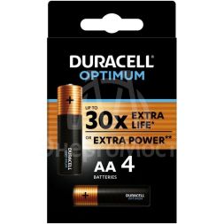 Элемент питания алкалиновый АА 1.5В LR6-4BL Optimum 5014061 (блист.4шт) Duracell Б0056020