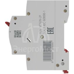 Выключатель автоматический модульный 2п C 10А 6кА MD63N YON MD63N-2PC10