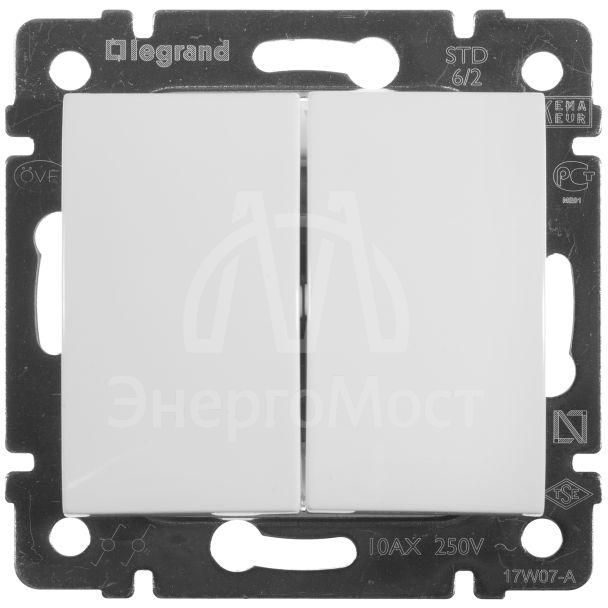Механизм переключателя на 2 направления 2-кл. СП Valena 10А IP31 250В бел. Leg 774408