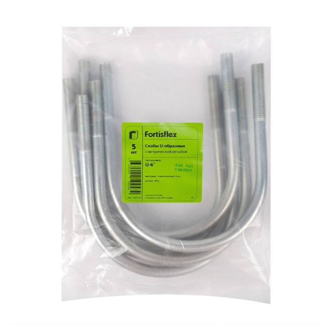 Болт U-образный 1 1/2дюйм М8 оцинк. (уп.100шт) Fortisflex 63124