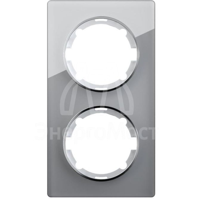 Рамка 2-м Garda вертикал. стеклянная сер. 2E52211302 OneKeyElectro 2234948