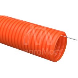 Труба гофрированная ПНД тяжелая d32мм с протяжкой оранж. (уп.25м) IEK CTG21-32-K09-025