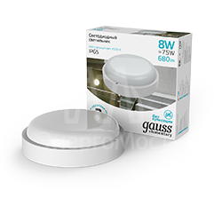 Светильник светодиодный 8Вт 4000К IP65 круглый Gauss 126411208
