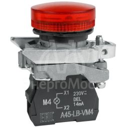 Лампа сигнальная OptiSignal D22 C4-L-M4 красн. металл 230-240VAC XB4BVM4 КЭАЗ 332176