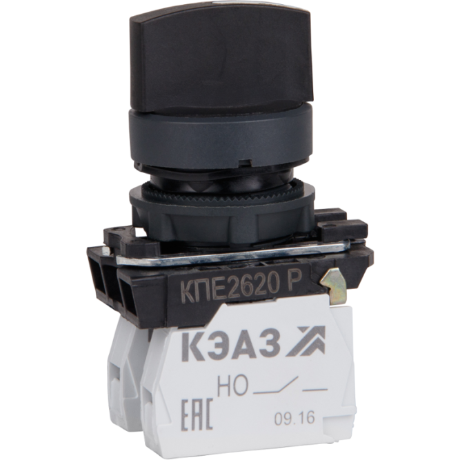 Переключатель КПЕ2620Р 2но+0нз ручка фикс 3поз IP65черн. КЭАЗ 248267