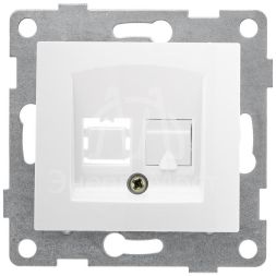 Розетка телефонная 1-м СП Bravo RJ12 механизм бел. GUSI С10Т1-001