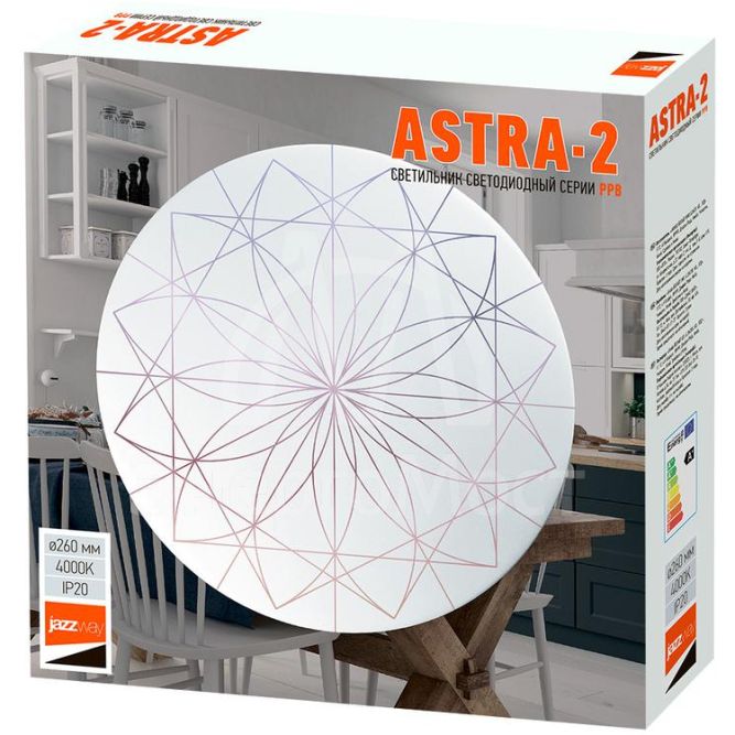 Светильник светодиодный бытовой настенно-потолочный PPB ASTRA-2  18Вт 4000К IP20 D260х55 Jazzway 5027008