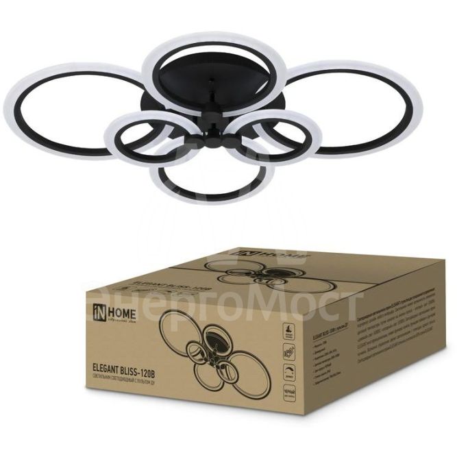 Светильник светодиодный ELEGANT BLISS-120В 120Вт 230В 3000-4000-6500К 8400лм 780х550х130мм с пультом ДУ IN HOME 4690612035475