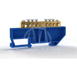 Шина нулевая на DIN-изоляторе 6х9мм 8 отвер. латунь TOKOV ELECTRIC TKE-BCB-69-8-DIN/N