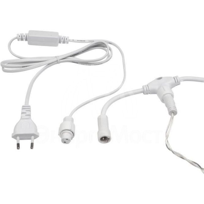 Гирлянда Дождь &amp;quot;ПЛЕЙ-ЛАЙТ&amp;quot; 2х1.5м 192LED 12Вт 220В IP44 тепл.бел. прозр. провод NEON-NIGHT 235-306-6