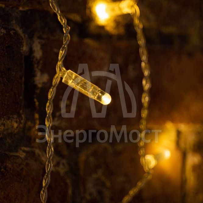 Гирлянда Дождь &amp;quot;ПЛЕЙ-ЛАЙТ&amp;quot; 2х1.5м 192LED 12Вт 220В IP44 тепл.бел. прозр. провод NEON-NIGHT 235-306-6