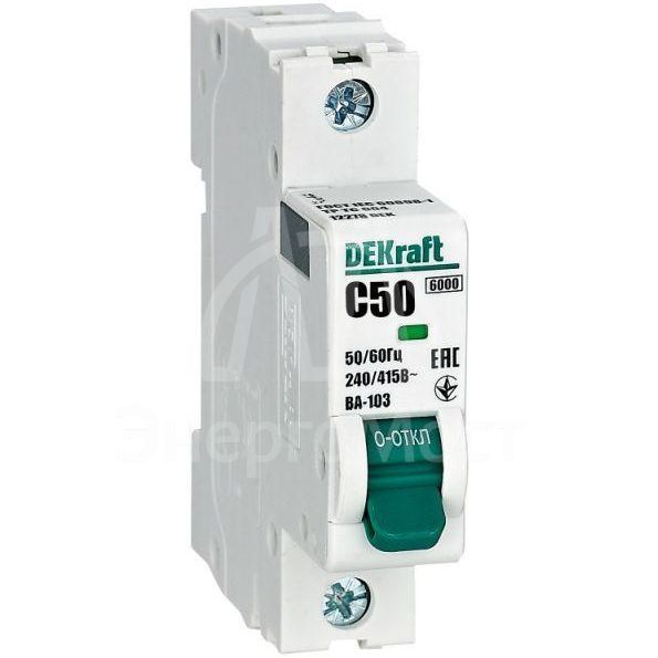 Выключатель автоматический модульный 1п C 50А 6кА ВА-103 DEKraft 12278DEK