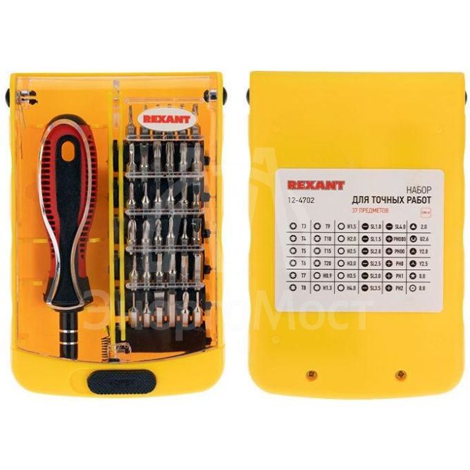 Набор отверток для точечных работ (37 предметов) REXANT 12-4702