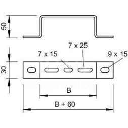 Скоба для крепления лотка к полу/к стене осн.100 DBL 50 100 FS OBO 6015506