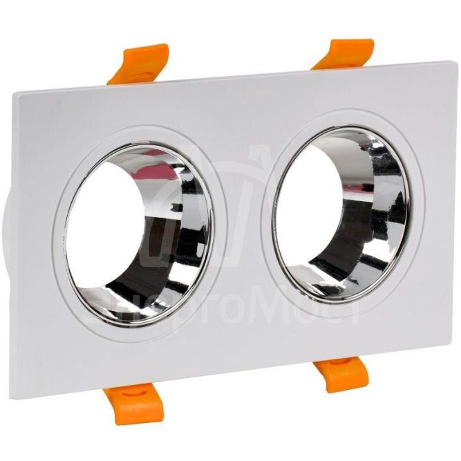 Светильник 4108 встраиваемый поворотный 2хGU10 бел./хром пласт. IEK LT-UVB0-4108-GU10-2-K23
