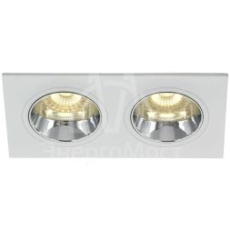 Светильник 4108 встраиваемый поворотный 2хGU10 бел./хром пласт. IEK LT-UVB0-4108-GU10-2-K23