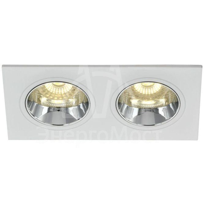 Светильник 4108 встраиваемый поворотный 2хGU10 бел./хром пласт. IEK LT-UVB0-4108-GU10-2-K23