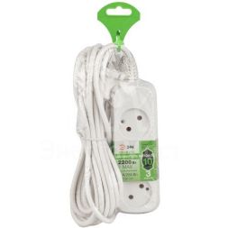 Удлинитель электрический UDL-10-3100 Greenline 3 розетки без заземления 10м ПВС 2х1кв.мм Эра Б0065024