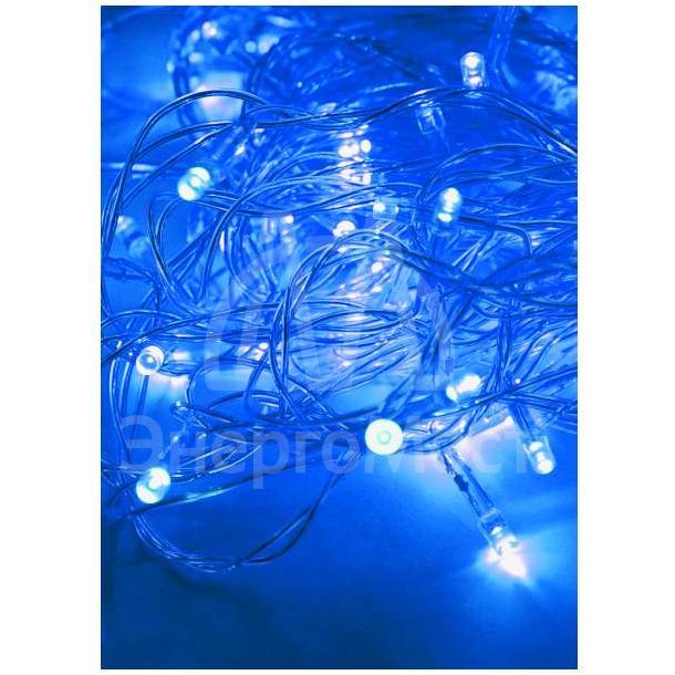 Гирлянда светодиодная 120LED син. прозр. провод 12.8м (11.3+1.5) 8 режимов мигания IP20 син. Космос KOC_GIR120LED_B