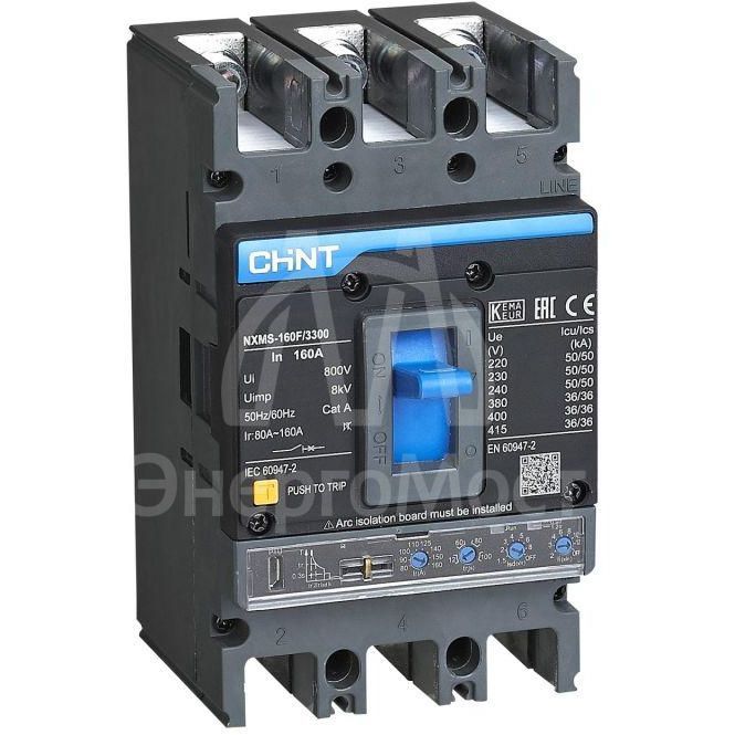 Выключатель автоматический 3п 100А 36кА NXMS-160SF с электрон. расцеп. (R) CHINT 264746