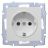 Розетка 1-м СП Vesna с заземл. защ. шторки ПБТ механизм бел. LEZARD 742-0288-124B