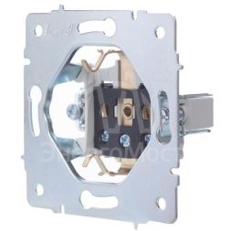 Розетка 1-м СП Vesna с заземл. защ. шторки ПБТ механизм бел. LEZARD 742-0288-124B