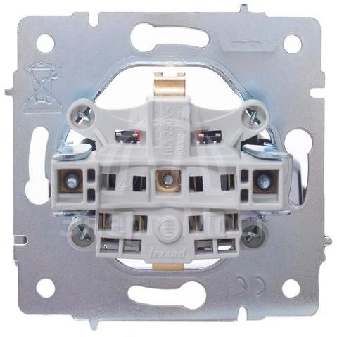 Розетка 1-м СП Vesna с заземл. защ. шторки ПБТ механизм бел. LEZARD 742-0288-124B