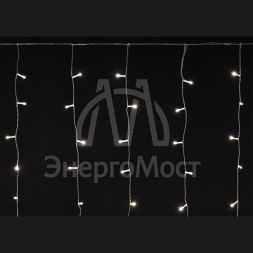 Гирлянда &amp;quot;Бахрома&amp;quot; 4.5х0.7м 200LED тепл. бел. IP44 провод прозр. 230В мерцание транзит IEK LGDU321-1-200-L3-T-S-44