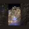 Гирлянда &quot;Бахрома&quot; 4.5х0.7м 200LED тепл. бел. IP44 провод прозр. 230В мерцание транзит IEK LGDU321-1-200-L3-T-S-44