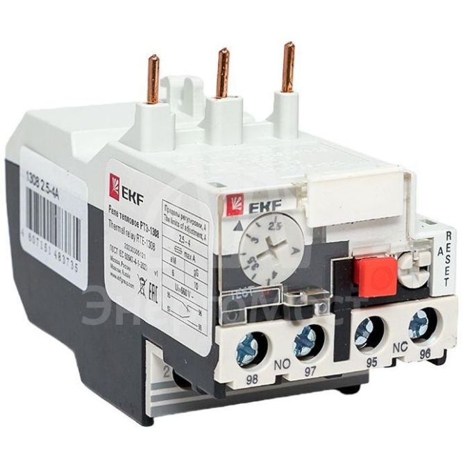 Реле тепл. РТЭ 1308 2.5-4А EKF rel-1308-2.5-4