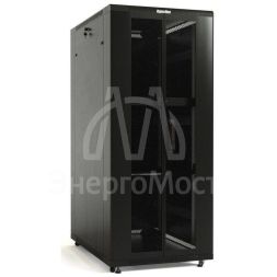 Шкаф напольный TTB-4261-DD-RAL9004 19дюйм 42U 2055х600х1000 перед. и задняя перфор. двери (75проц.) ручка с замком крыша нового типа черн. (RAL 9004) (разобранный) Hyperline 392681