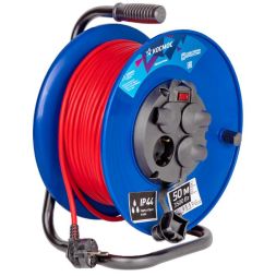 Удлинитель на катушке 4х50м с заземл. 16А IP44 ПВС 3х1.5 Космос YKKsm50m-4g-Z(16A)IP