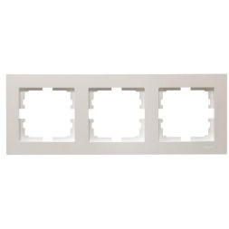 Рамка 3-местн. горизонт. VESNA жемчуж./бел. перламутр LEZARD 742-3000-148