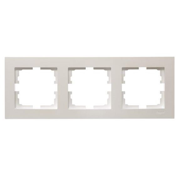 Рамка 3-местн. горизонт. VESNA жемчуж./бел. перламутр LEZARD 742-3000-148