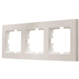 Рамка 3-местн. горизонт. VESNA жемчуж./бел. перламутр LEZARD 742-3000-148