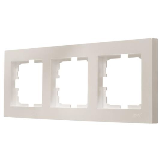 Рамка 3-местн. горизонт. VESNA жемчуж./бел. перламутр LEZARD 742-3000-148