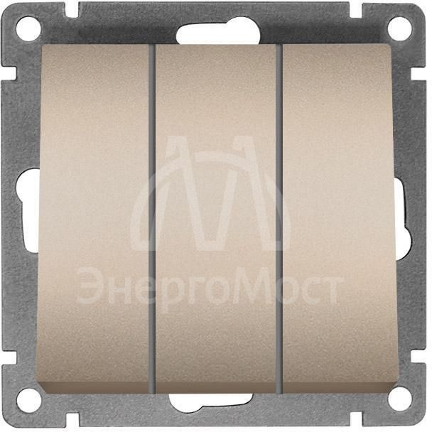 Выключатель 3-кл. СП Афина 10А IP20 механизм шампань Universal A0043-Br