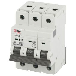 Выключатель автоматический 3п C 16А 6кА ВА47-63 PRO VA63-3P16C6 Эра Б0063168