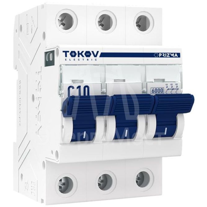Выключатель автоматический модульный 3П 10А 6кА х-ка C TOKOV Electric TKE-PZ60-MCBI-3-10-C